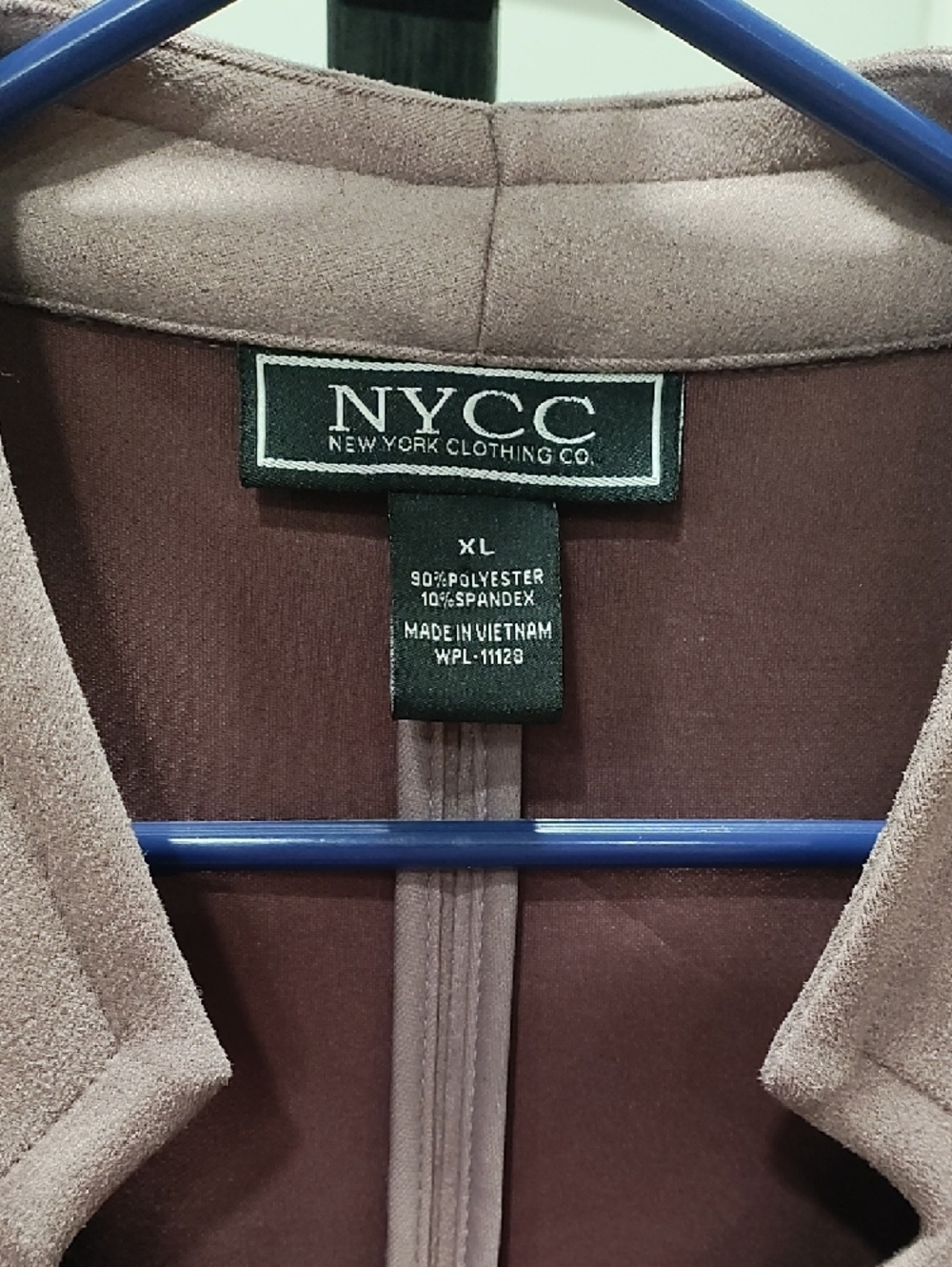 New York & Company Dusty Mauve Open-Front Suede-Look Trench Coat - Picture 2 of 6
